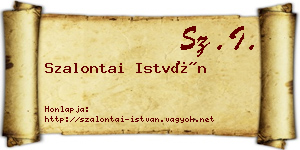 Szalontai István névjegykártya